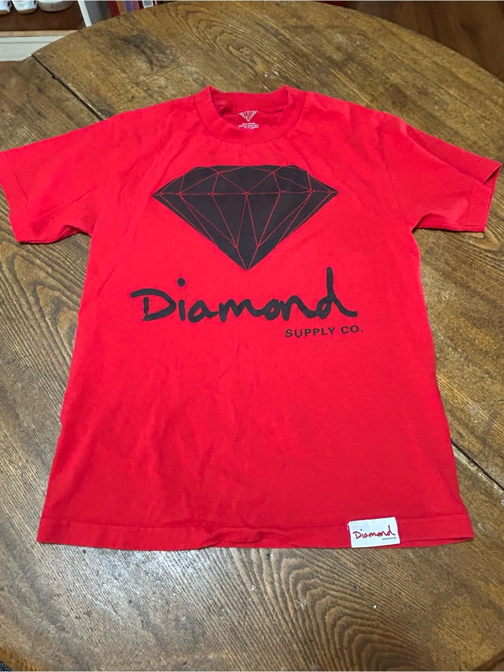 Diamond Supply Co. Red Tee with Black Diamond Graphic